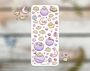 Glitter Textured | Froggy Space No. 1 | Borderless Small Stickers | Small Stickers | Mini Stickers