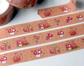 Cute Mushroom Washi Tape | Omi The Mushroom | 1.5cm Washi Tape | Cottage Core