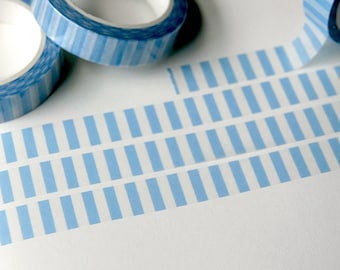 Blau-Weiße Streifen | Gestreiftes Washi Tape | Süßes Washi Tape | 1cm Washi Tape