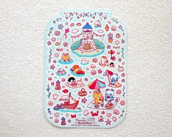 Beach Party | Glittery Sticker Sheet | Summer Stickers