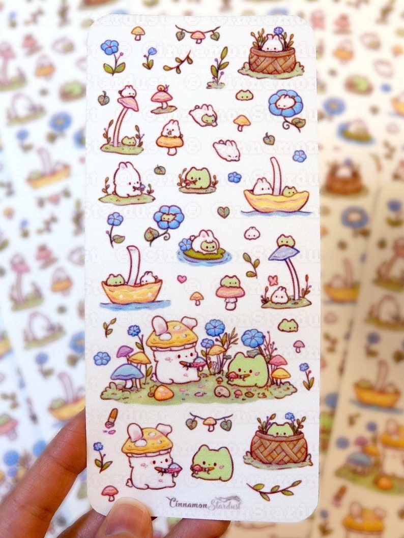 Glitter Textured Ribbit Rabbit Borderless Small Stickers Small Stickers Mini Stickers image 3