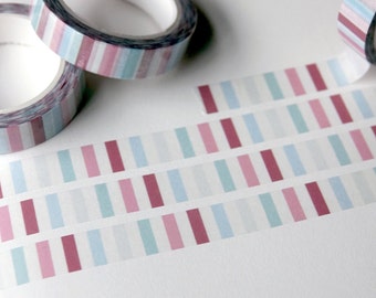 Blaue, rote, rosa und weiße Streifen | Gestreiftes Washi Tape | 1 cm Washi Tape