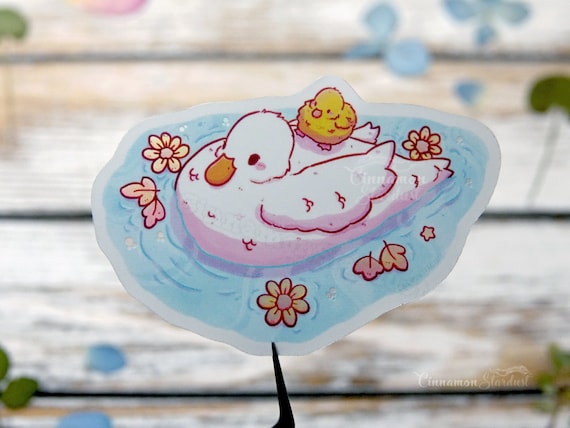 Holographic Sticker | Cute Duck Sticker | Cute Duck Stickers | Duck Sticker | Cute Cottagecore Stickers | Large Sticker