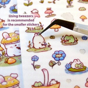 Glitter Textured Ribbit Rabbit Borderless Small Stickers Small Stickers Mini Stickers image 5