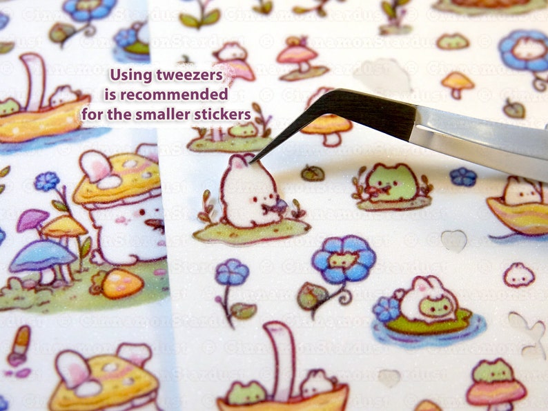 Glitter Textured Ribbit Rabbit Borderless Small Stickers Small Stickers Mini Stickers image 5