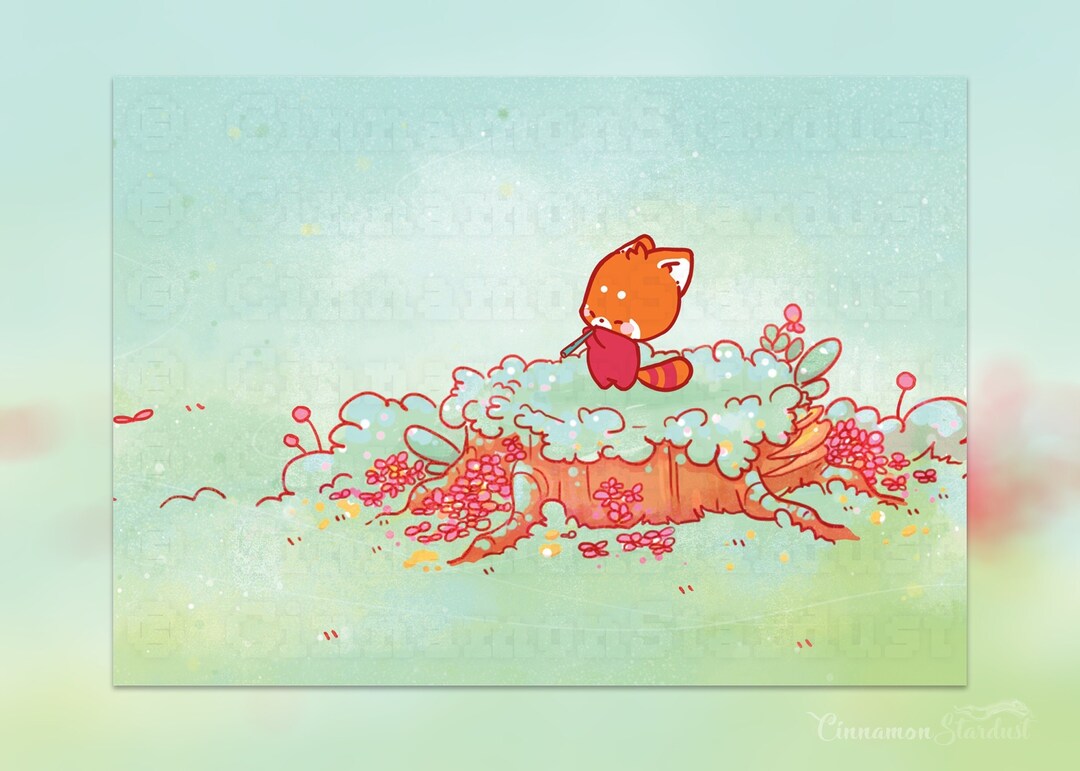 Red Panda Art Print Kawaii Art Print Kawaii Illustration - Etsy
