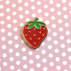Cute Strawberry Enamel Pin image 1