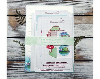 The Froggy Pond Letter Paper Set | Letter Paper | Cute Letter Paper | Cute Letter Paper Set | Frog Letter Paper