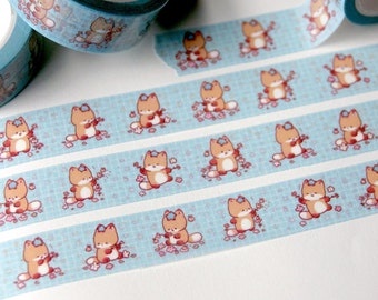 Cute Fox Washi Tape | Fin The Fox | 1.5cm Washi Tape