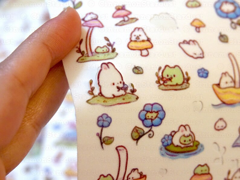 Glitter Textured Ribbit Rabbit Borderless Small Stickers Small Stickers Mini Stickers image 4