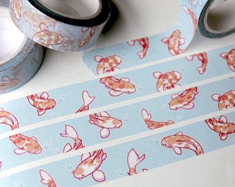 Cute Koi Fish Washi Tape | Koi Fish Washi Tape | 1.5cm Washi Tape