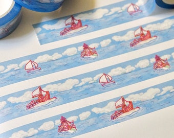 Cute Ocean, Ship, Lighthouse Washi Tape | Cute Nautical Washi Tape