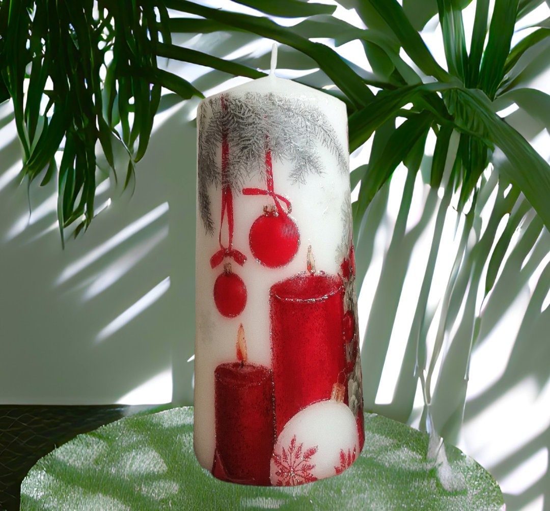Decorative Christmas Candle, Christmas Ornament, Christmas Gift