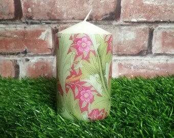 Pillar candle made to order, William Morris design, Decorative pillar candle, Gift packing available, Personalized candle, Customized candle