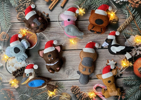 Wool Felt Christmas Ornaments Kit - Christmas Critters