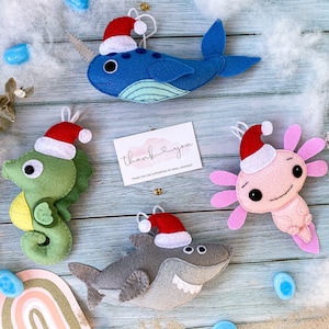 Handmade Felt Sea Life Christmas Ornament: Ocean Tree Decor