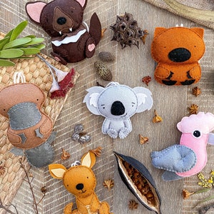 Australian Animals, Aussie Animal Toys Down Under, Handmade Felt Toys, Nursery Decor, Australia Theme, Unique Baby Gift, Aussie Souvenir.
