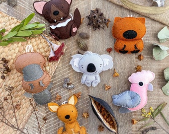 Australian Animals, Aussie Animal Toys Down Under, Handmade Felt Toys, Nursery Decor, Australia Theme, Unique Baby Gift, Aussie Souvenir.