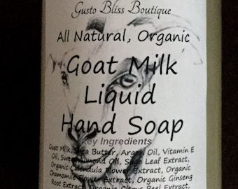 Goat Milk Liquid Hand Soap Moisturizing Creamy All Natural Organic For All Skin Types Choose Scent & Size