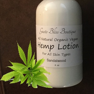 Hemp Lotion: Vegan, Natural Moisturizing Hand & Body Choose Scent/Size