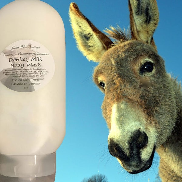 Donkey Milk Body Wash All Natural Super Moisturizing Creamy Luxurious For All Skin Types 8 oz Bottle Assorted Scents