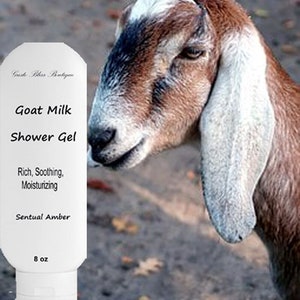 Goat Milk Shower Gel: Rich Moisturizing Gentle Body Wash- Choose Scent/Size