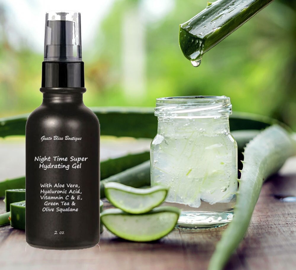 Organic Aloe Vera Night Gel: Super Hydrating With Hyaluronic Acid 1 or 2 Oz  - Etsy