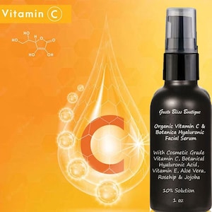 Hyaluronic Serum Vitamin C Nature&#39;s Hydration 10 or 15 Percent Solution 1 oz Bottle