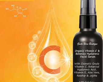 Hyaluronic Serum Vitamin C Nature's Hydration 10 or 15 Percent Solution 1 oz Bottle