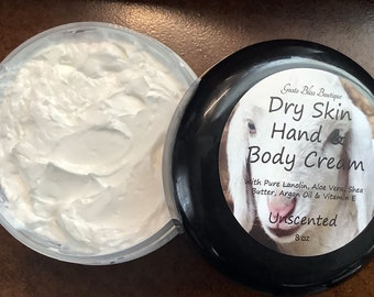 Hand & Body Skin Cream With Pure Lanolin Beeswax Aloe Vera Gel Organic Shea Butter Super Moisturizing For All Skin Types Choose Scent