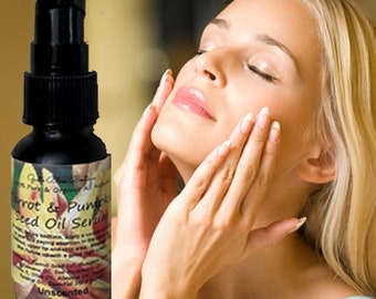 Carrot & Pumpkin Seed Face Serum: Organic Oils for Glowing Skin 2 oz
