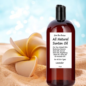 Sun Tanning Oil  All Natural For Sun Kissed Skin Achieving A Natural Tanned Glow 4 oz Bottle Assorted Scents or Unscented