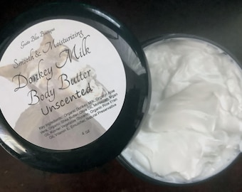 Donkey Milk Body Butter: Ultra Moisturizer, Thick Organic - Choose Scent/Size