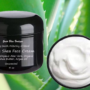 Aloe Shea Face Cream: Natural Moisturizing Cream - Choose Scent/Size