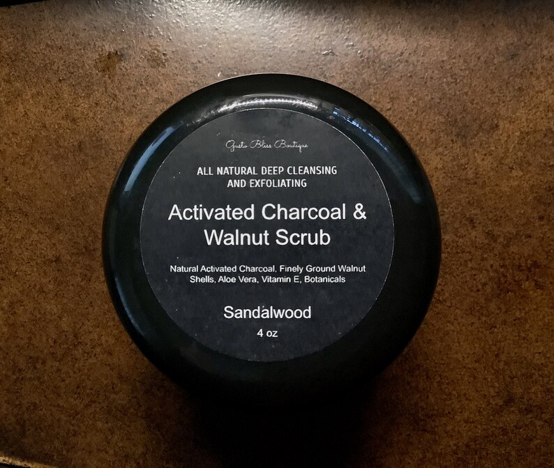 Activated Charcoal & Walnut Face Scrub All Natural Exfoliating Etsy