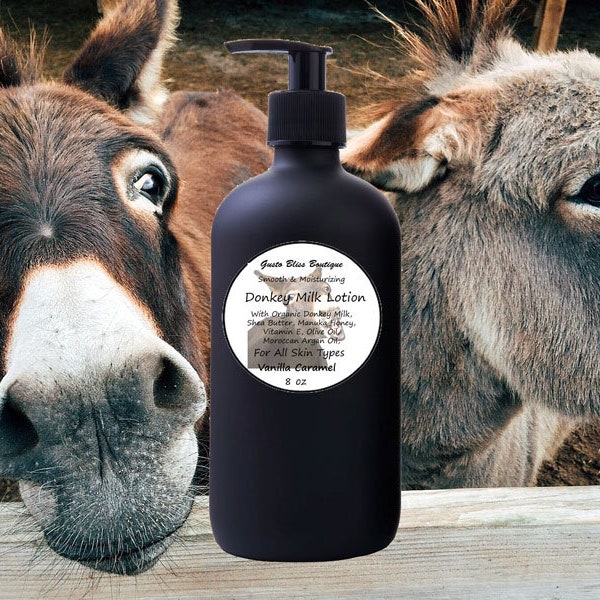 Organic Donkey Milk Lotion Moisturizing Nice Rich Consistency Great For All Skin Types 8 oz Bottle Or Pocket Size Assorted Scents