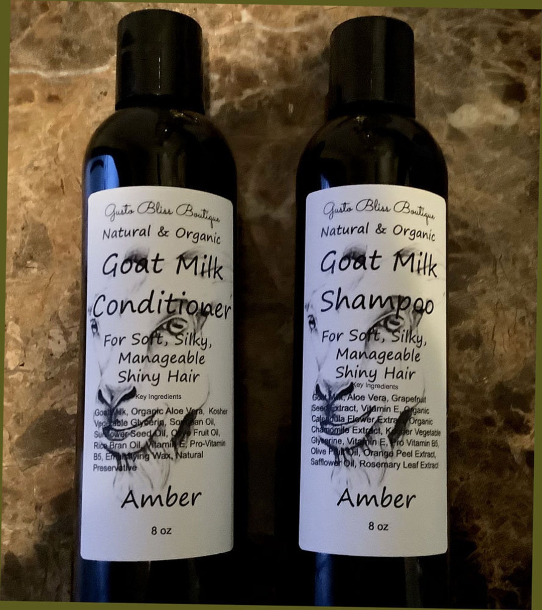 Goat Milk Shampoo and Goat Milk Conditioner the All Natural Organic Shampoo Conditioner Manageable Soft Shiny Hair 8 Oz Bottles Etsy