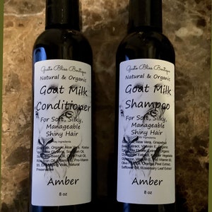 Goat Milk Shampoo & Conditioner Natural, Organic, Soft Shiny Hair 8oz Scented or Non