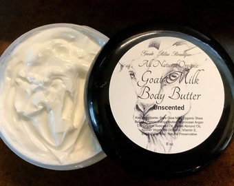 Goat Milk Body Butter: Effective Skin Moisturizer With Shea Butter - Choose Scent/Size
