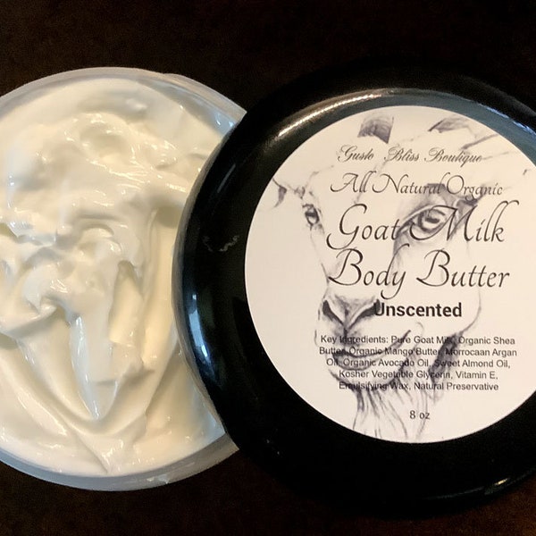 Goat Milk Body Butter Creamy Goat Milk Body Moisturizer Daily Intense Hydration Rich with Vitamin E For All Skin Types Choose Size & Scent