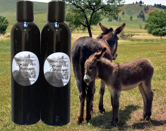 Donkey Milk Shampoo and Conditioner Soft Shiny Manageable Hair 8 oz Scented or Non
