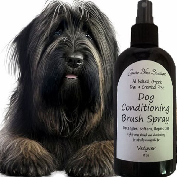 Dog Conditioner Brush Spray Detangler For Long Wavy Curly Hair Dog Eases Knots Conditions Between Grooming 4 or 8 oz