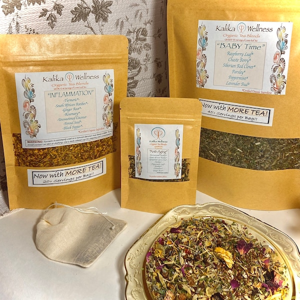 On Sale! Healthy SKIN & NAILS Tea Grow Long, Strong w Organic Dandelion, Echinacea, Calendula, Lavender Herbal Blend in Bulk and Sample Size