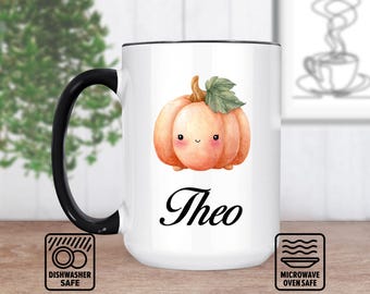 Pumpkin Mug With Autumn Design | Cozy Fall Vibes | Personalized Mug For Coffee Lovers | Custom Name Gift | Thanksgiving Decor | Unique