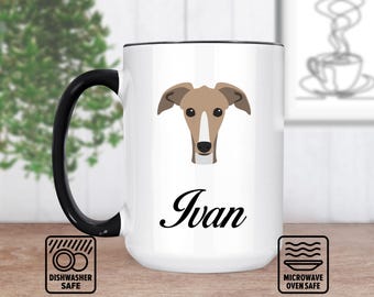 Greyhound Dog Mug, Greyhound Dog Gifts, Personalized Greyhound Dog Coffee Mug, Greyhound Dog Lover Gift, Wonderful Present, Present Idea