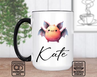 Taza redonda de bate para amantes del béisbol: regalo personalizado, taza personalizada con nombre, regalo único para fanáticos de los deportes, perfecta para cumpleaños o
