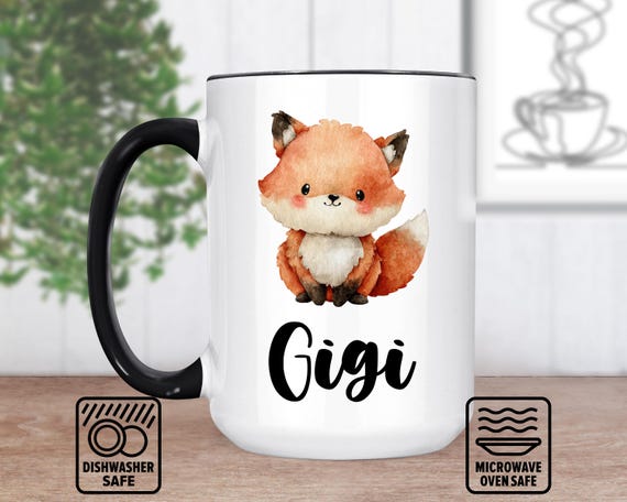 Flauschige Fuchs Tasse, süße flauschige Fuchs Kaffeetasse für Tierliebhaber, personalisiertes flauschiges Fuchs Geschenk mit entzückendem Design, süßes Geschenk