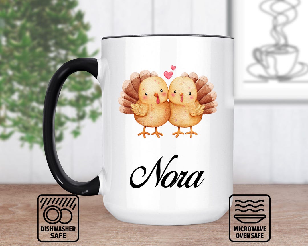 Mini Turkeys Mug With Custom Name | Thanksgiving Gift | Personalized ...