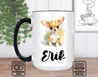 Taza pequeña de chihuahua para amantes de los perros - Regalo personalizado para dueños de mascotas - Taza personalizada con un lindo diseño de chihuahua - Regalo único para