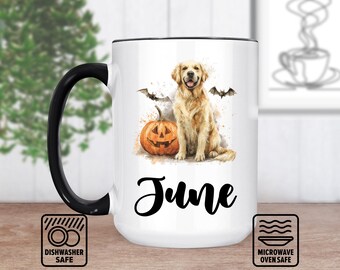 Golden Retriever Dog Mug - Custom Pet Portrait, Personalized Mug With Name, Unique Gift For Dog Lovers, Golden Retriever Keepsake, Pet